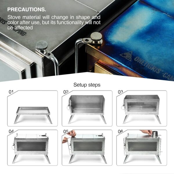 Camping folding portable outdoor tent stove - Image 2