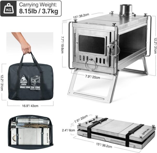 Camping folding portable outdoor tent stove - Image 6