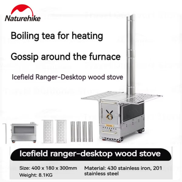 Outdoor Firewood Stove Portable Stainless Steel Camping Picnic BBQ Cooking Desktop Tent Heater Fire Patio FireplaceCrochet Coach