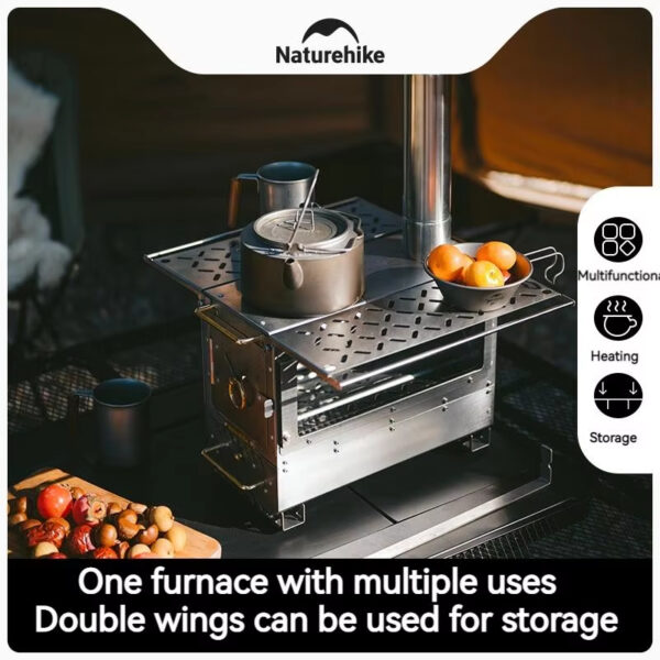 Outdoor Firewood Stove Portable Stainless Steel Camping Picnic BBQ Cooking Desktop Tent Heater Fire Patio FireplaceCrochet Coach