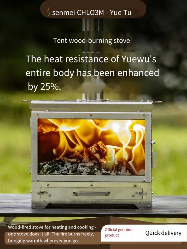 O1CN01DhEkkq2LVHlQMeRlK_!!4611686018427385649-0-item_pic Portable folding wood-burning stove for outdoor camping, suitable for heating tents, roasting and boiling tea. Made of stainless steel.