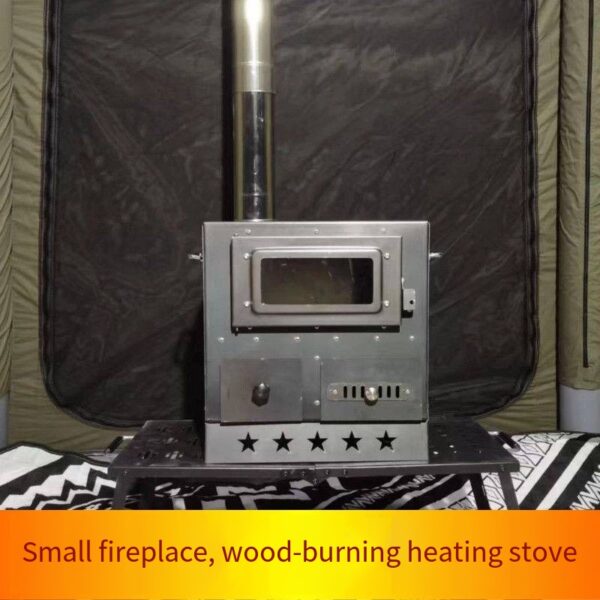 Outdoor tent stove, self-driving camping picnic portable multi-functional small fireplace, tabletop heating, water boiling firewood stove